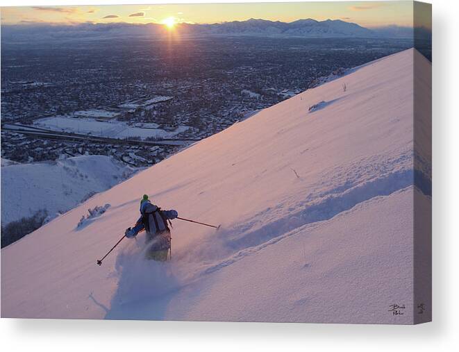 Ski Canvas Print featuring the photograph Salt Lake City Skier by Brett Pelletier