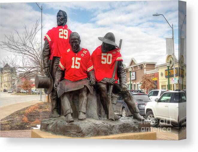 Kansas City Chiefs Canvas Print featuring the photograph Salute To Our Chiefs by Jean Hutchison