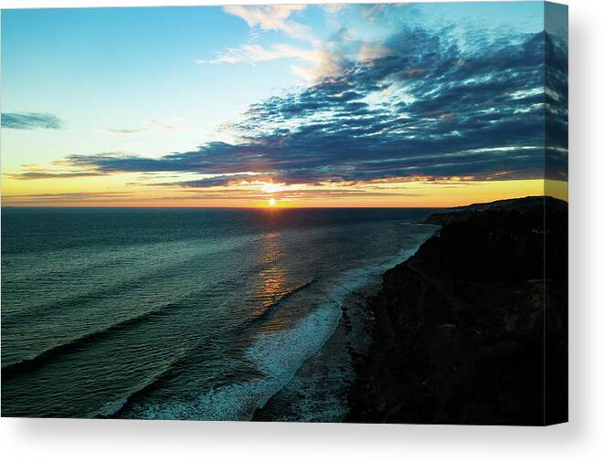 Steve Bunch Canvas Print featuring the photograph San Pedro sunset Southern California by Steve Bunch