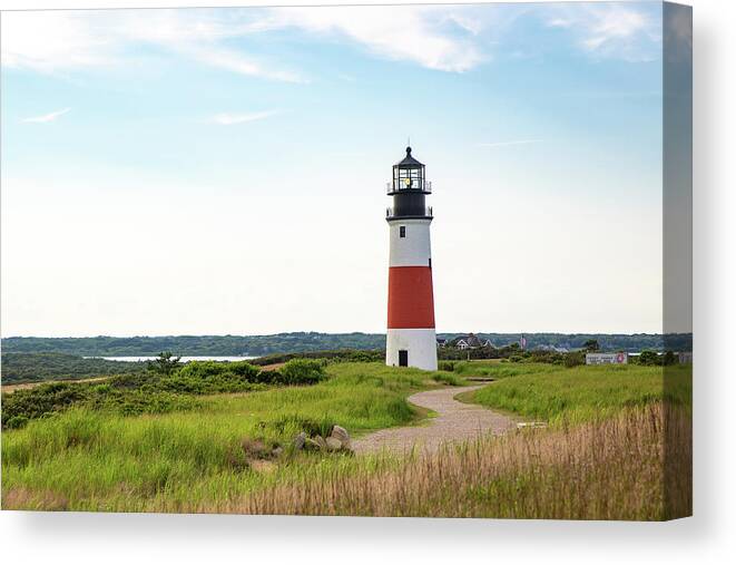 Nantucket Canvas Print featuring the photograph Sankaty Lighthouse - Nantucket by Ann-Marie Rollo
