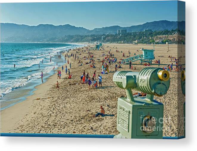 Santa Monica Canvas Print featuring the photograph Santa Monica, CA, USA by David Zanzinger