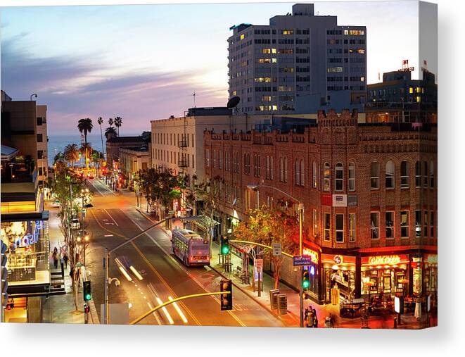 Broadway Canvas Print featuring the photograph Santa Monica by David L Moore
