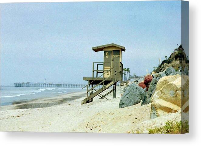 San Clemente Canvas Print featuring the photograph SC Beach Hut 9 by Lee Antle