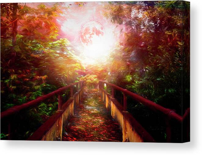 Appalachia Canvas Print featuring the photograph Scattered Leaves Painting by Debra and Dave Vanderlaan