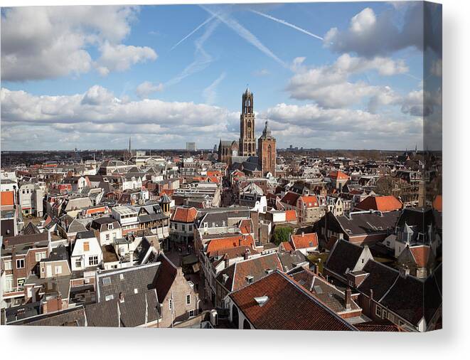Gothic Style Canvas Print featuring the photograph Scenic Dutch Cityscape Xxxl by Toos