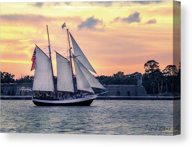 Schooner Canvas Print featuring the photograph Schooner Freedom 3 by Bryan Williams