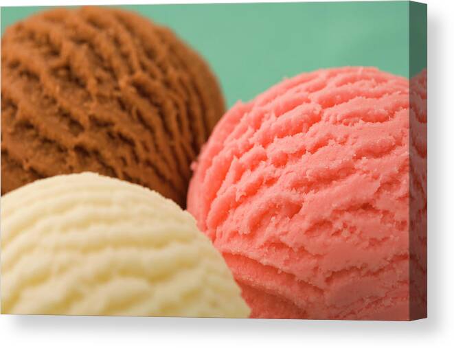 Refreshment Canvas Print featuring the photograph Scoops Of Ice Cream by Ross Durant Photography