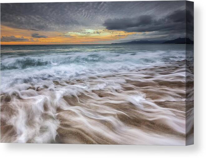 Sea Canvas Print featuring the photograph Sea In Motion by Paolo Bolla
