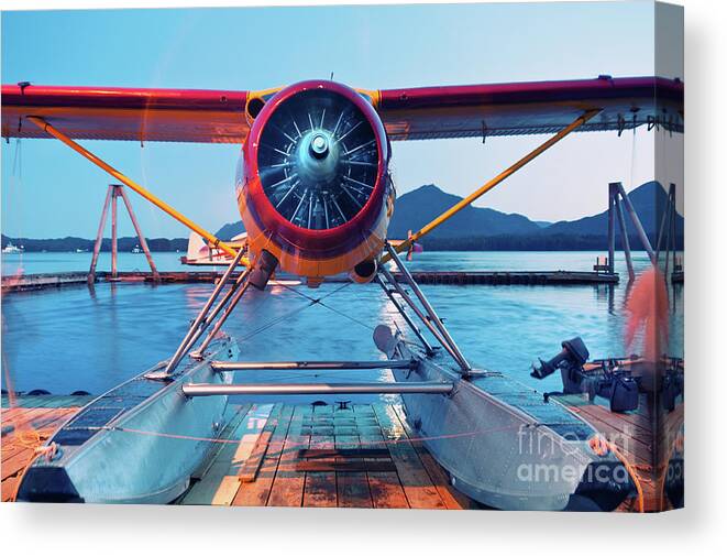 Tranquility Canvas Print featuring the photograph Seaplane Cooldown by Shaunl