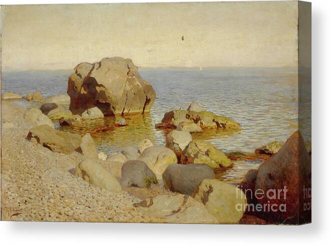 Time Of Day Canvas Print featuring the drawing Seashore. The Crimea, 1886. Artist by Heritage Images
