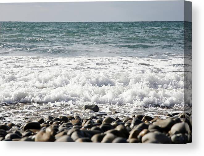 Water's Edge Canvas Print featuring the photograph Seashore by Tirc83