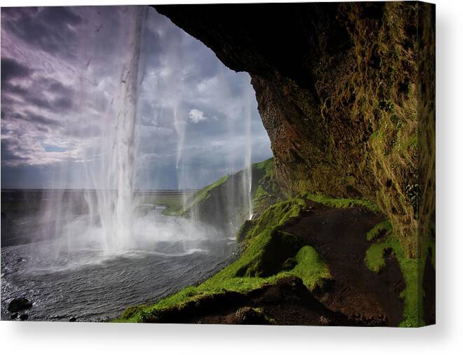 Scenics Canvas Print featuring the photograph Seljalandsfoss Waterfall In Iceland by Esen Tunar Photography