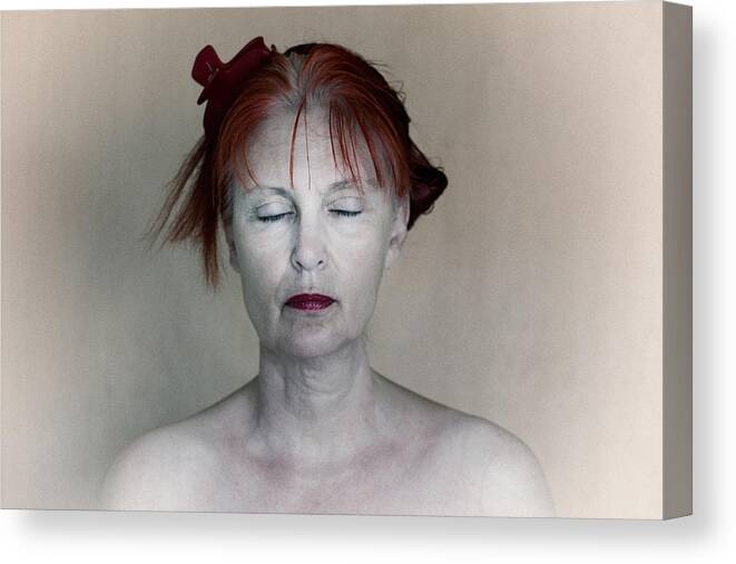 Portrait Canvas Print featuring the photograph She Dreams Of Second Spring............ Self Portrait by Angelika Martha Himburg