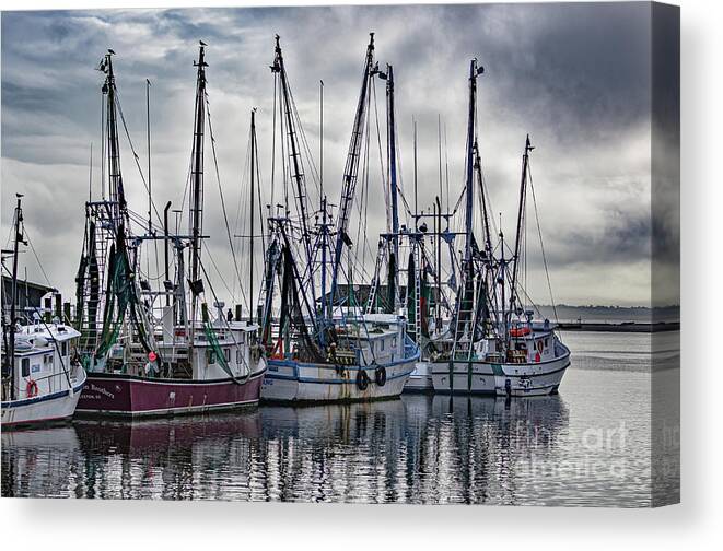 Shem Creek Canvas Print featuring the photograph Shem Creek Saltwater Cowboys by Dale Powell