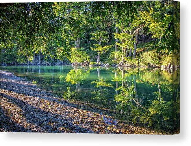 Texas Hill Country Canvas Print featuring the photograph Shifting Light on the Guadalupe by Lynn Bauer