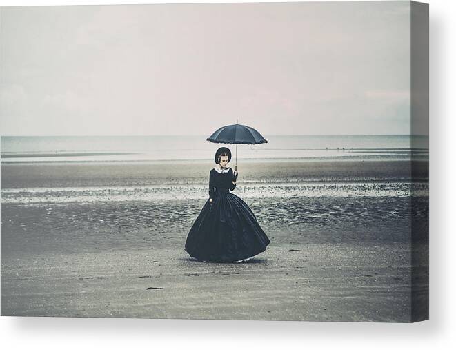 Woman Canvas Print featuring the photograph Shore... by Magdalena Russocka
