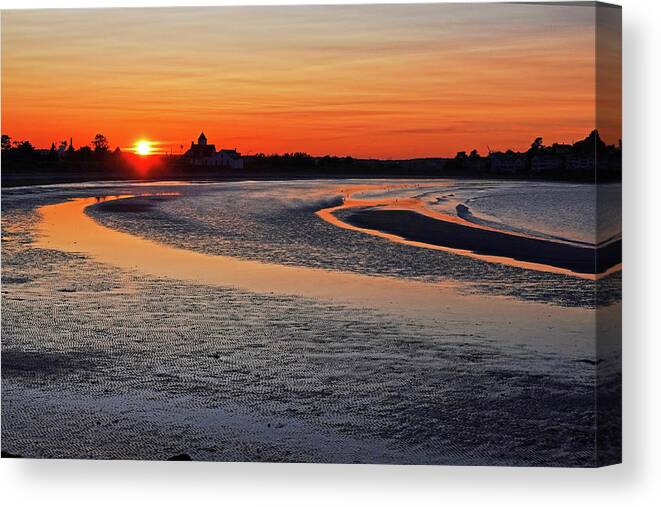 Nahant Canvas Print featuring the photograph Short Beach Sunset Nahant MA by Toby McGuire