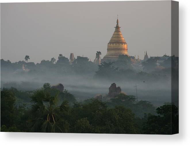 Tranquility Canvas Print featuring the photograph Shwezigon Pagoda, Bagan by Joe & Clair Carnegie / Libyan Soup