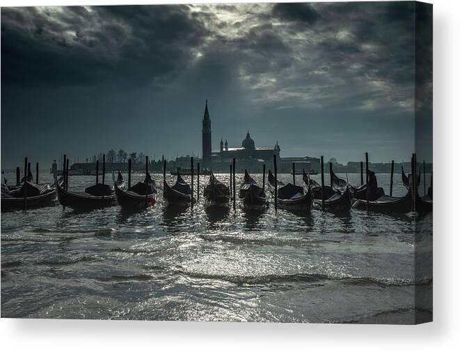 San Giorgio Maggiore Canvas Print featuring the photograph Silver and Blue by Jean Gill