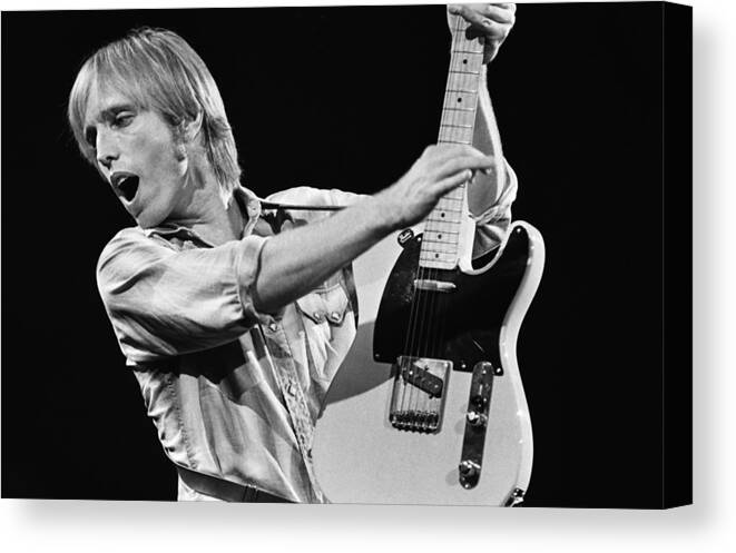 Tom Petty Canvas Print featuring the photograph Singer Tom Petty Performs In Concert by George Rose