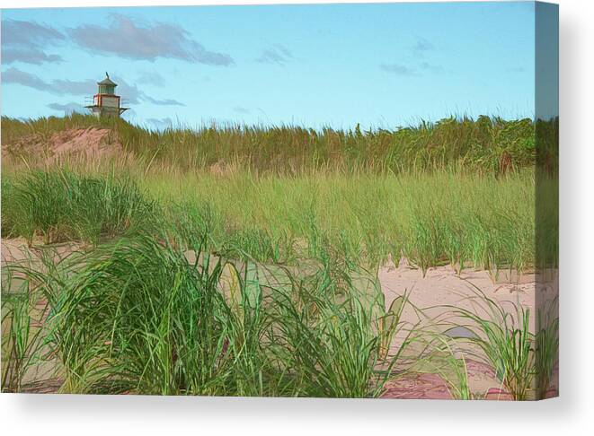  Canvas Print featuring the photograph Sitting Above the Dunes by Marcy Wielfaert