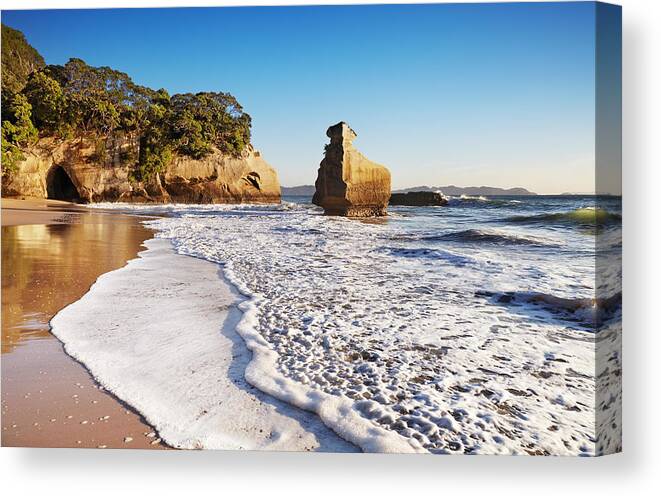 Landscape Canvas Print featuring the photograph Smiling Sphinx Rock Near Cathedral by DPK-Photo