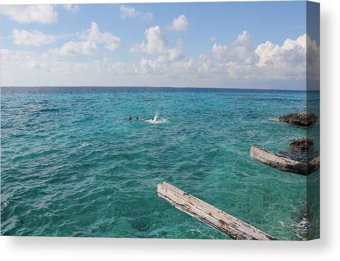 Tropical Vacation Canvas Print featuring the photograph Snorkeling by Ruth Kamenev