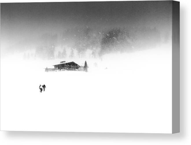 Landscape Canvas Print featuring the photograph Snow Storm by Stephanie Kleimann