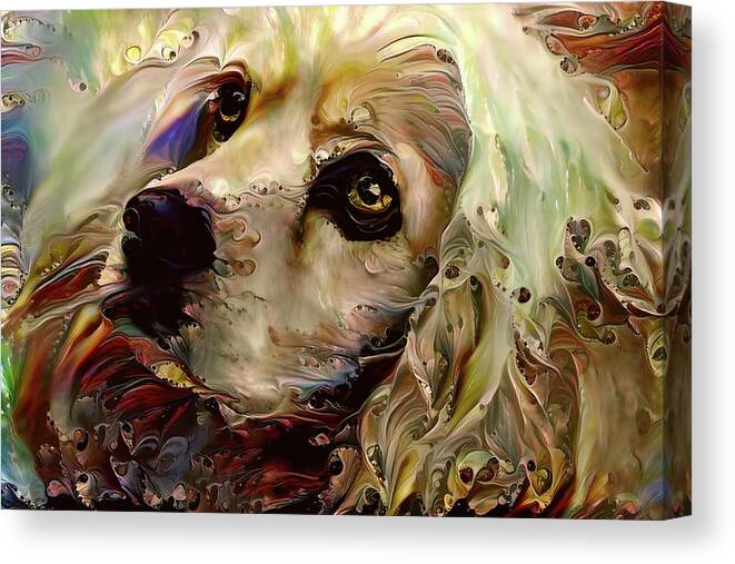 Cocker Spaniel Canvas Print featuring the digital art Soulful Cocker Spaniel by Peggy Collins