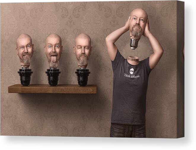 Adobe Canvas Print featuring the photograph Spare Heads by Petri Damstn