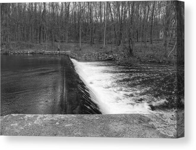 Waterloo Village Canvas Print featuring the photograph Spillway at Waterloo Village by Christopher Lotito