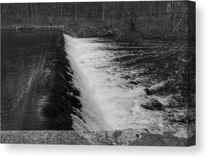 Waterloo Village Canvas Print featuring the photograph Spillway in Detail - Waterloo Village by Christopher Lotito