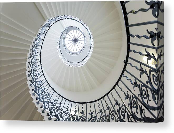 Queen's House Canvas Print featuring the photograph Spiral Staircase, The Queens House by Peter Adams