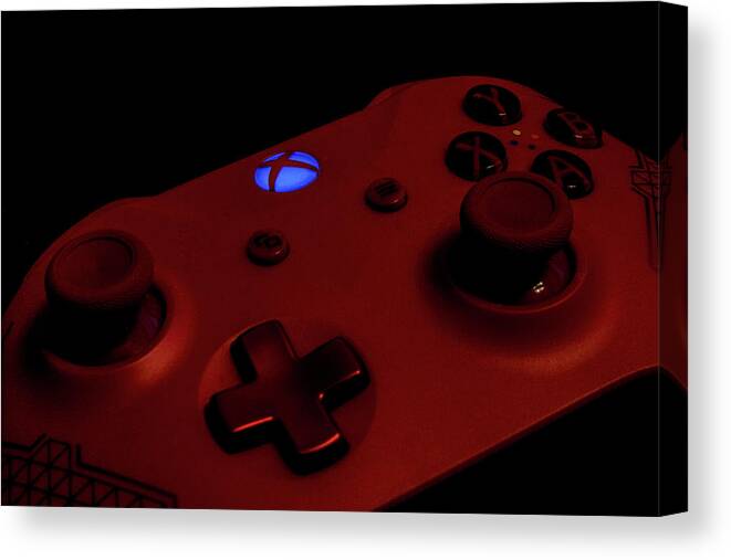 Xbox One Canvas Print featuring the photograph Sport Red Xbox Controller by Eric Hafner