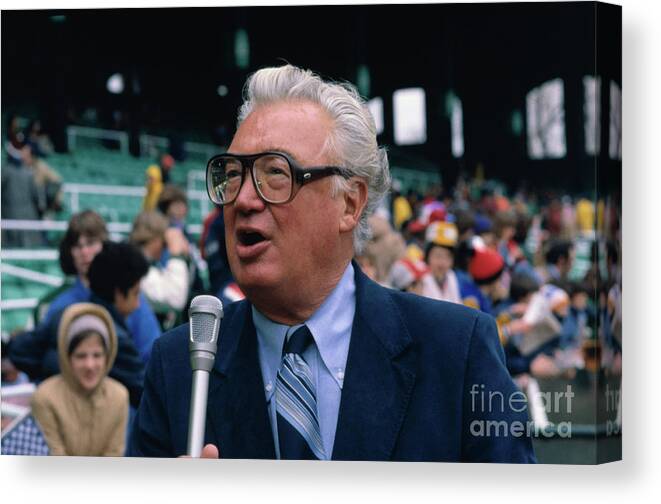 Sportscaster Harry Caray Announcing Canvas Print / Canvas Art by