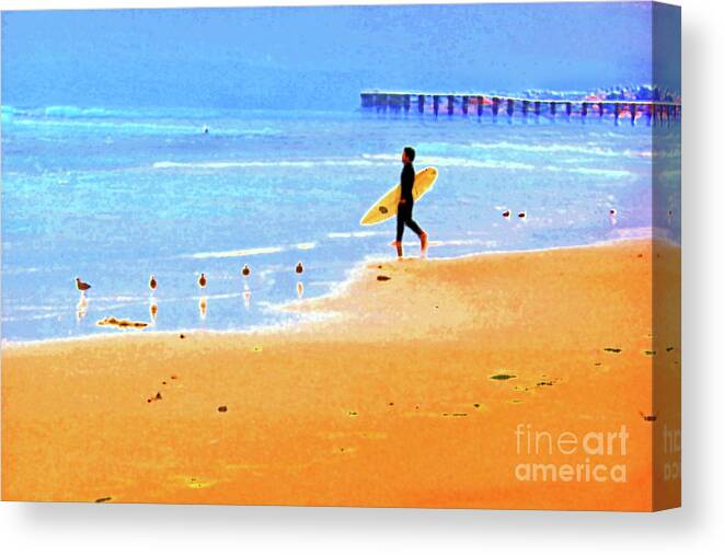 Surfer Canvas Print featuring the photograph Spring Surfing by Becqi Sherman