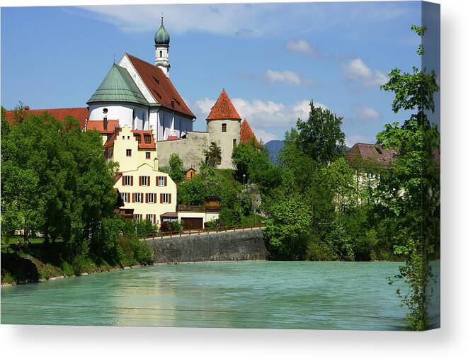 Tranquility Canvas Print featuring the photograph St. Franciscus Church, Füssen, Germany by Chlaus Lotscher