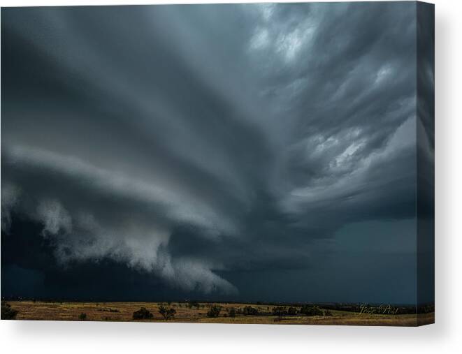 Supercell Canvas Print featuring the photograph Stacked and Gnarly OKlahoma 2017 by Jesse POST