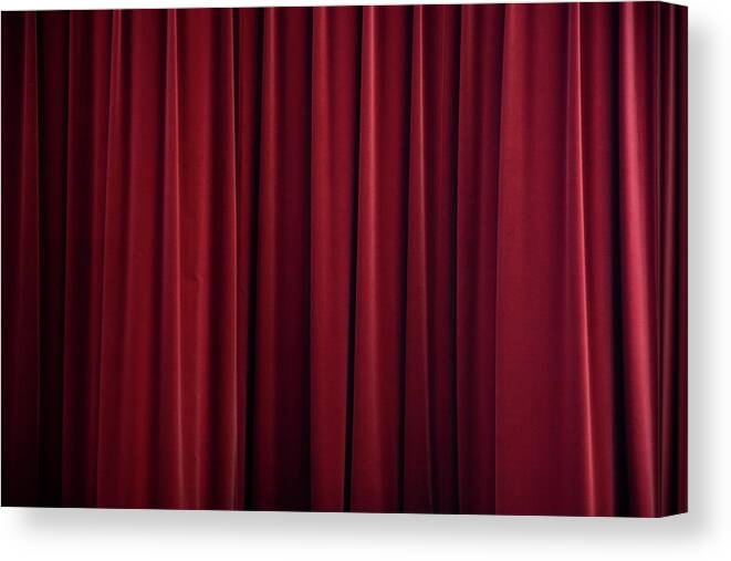 Textured Canvas Print featuring the photograph Stage Curtain Red Velvet by Mlenny