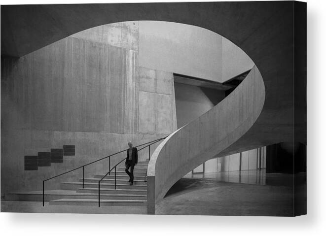 Architecture Canvas Print featuring the photograph Staircase Tate Modern by Inge Schuster