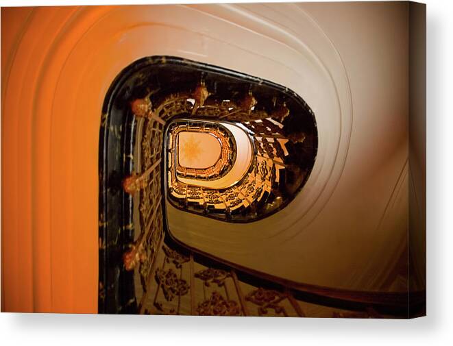 Stairwell Canvas Print featuring the photograph Stairwell by Mick Burkey
