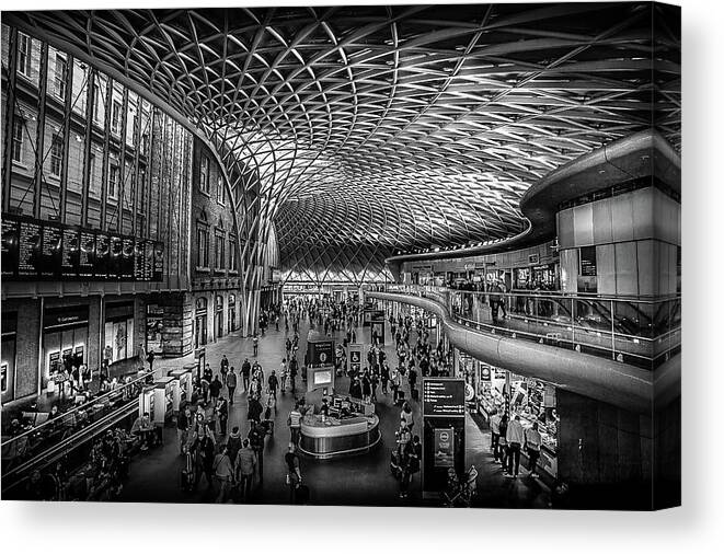 Black And White Canvas Print featuring the photograph Station by S J Bryant