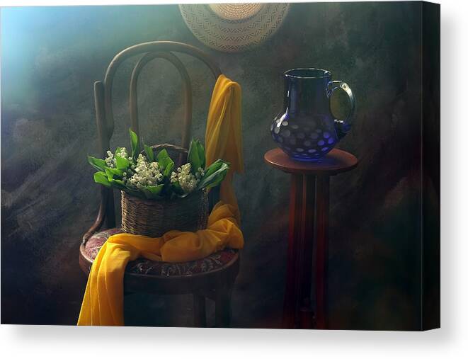 Vase Canvas Print featuring the photograph Still Life With Lillies by Ustinagreen