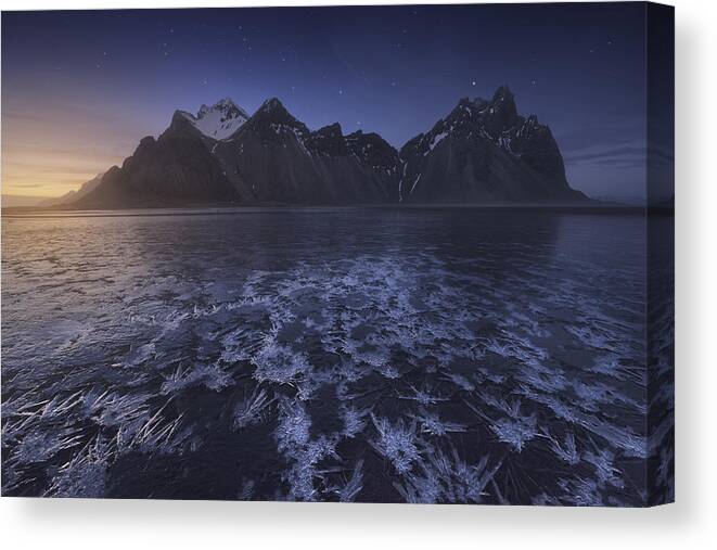 Stokkness Canvas Print featuring the photograph Stokkness Blues by Carlos F. Turienzo