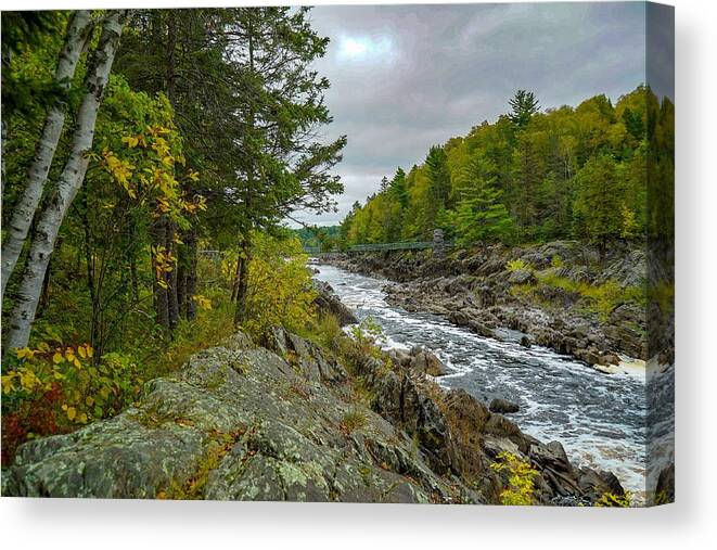 Water Canvas Print featuring the photograph Storm Clouds at Jay Cooke by Susan Rydberg