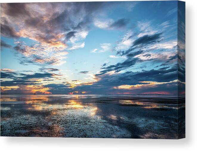 Clouds Canvas Print featuring the photograph Stormy Reflections by Joe Leone