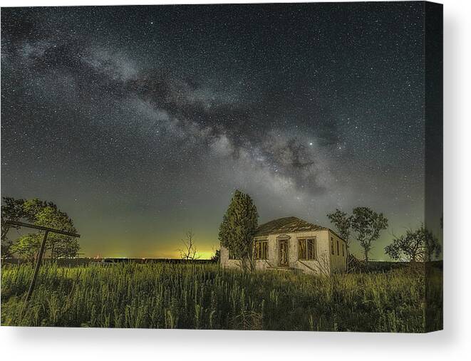 Milky Way Canvas Print featuring the photograph Stucco and Stars by James Clinich
