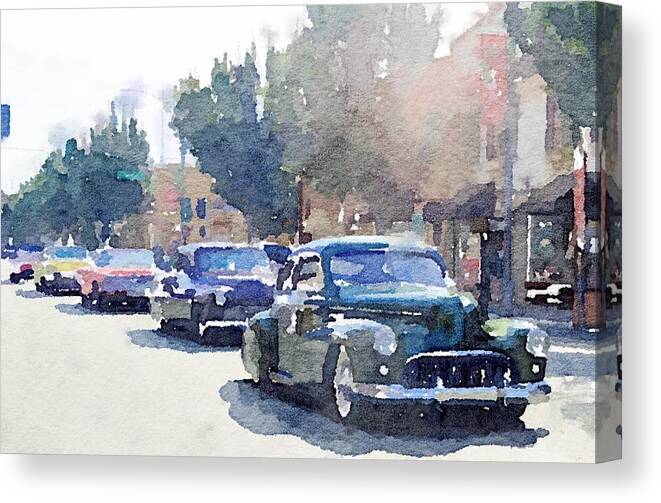  Canvas Print featuring the digital art Stuck in Traffic by Shannon Grissom