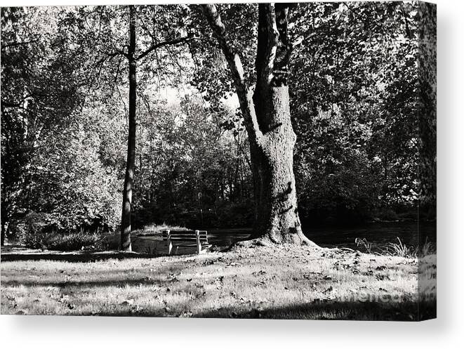 Black And White Canvas Print featuring the photograph Summer Afternoon on the Yellow Breeches by Steve Ember