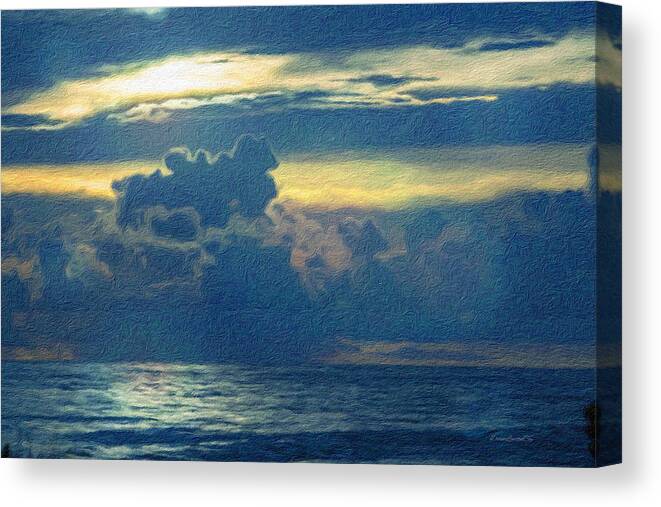 Ocean Canvas Print featuring the photograph Sun Rises on the Ocean by Diane Lindon Coy